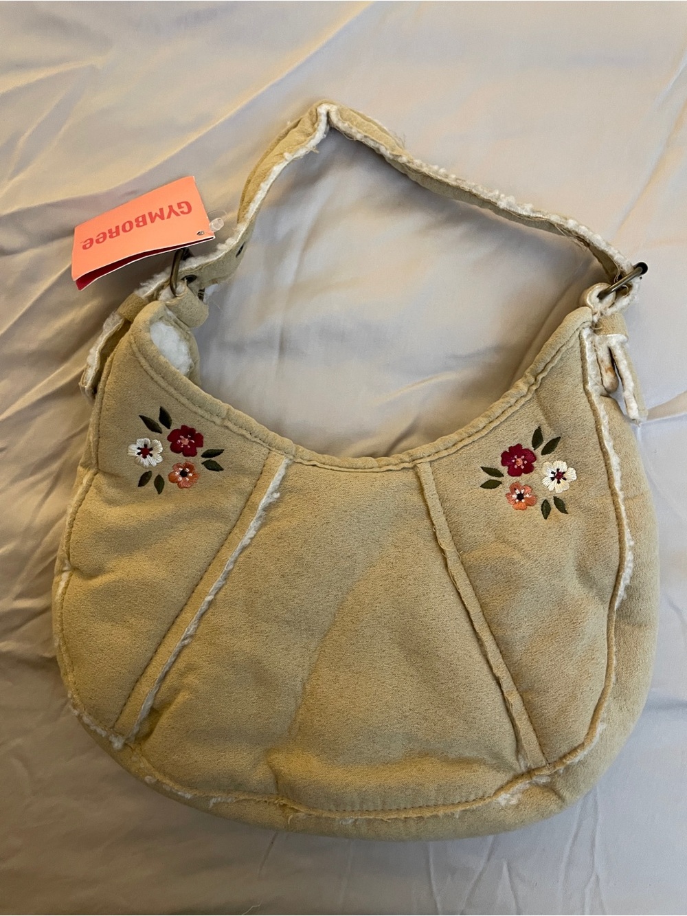 NWT Gymboree VTG 2005 Fall Beige Floral Embroidered Velvet Shoulder Bag